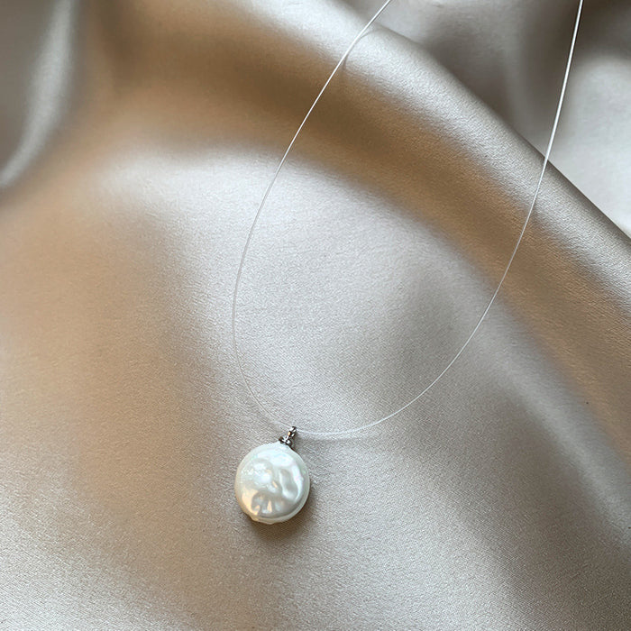 Wholesale Simple and fashionable pearl pendant necklace, light luxury, niche collarbone chain, high-end and versatile temperament