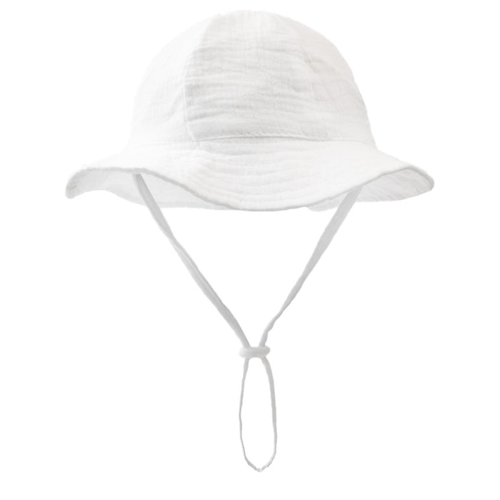 Wholesale Baby Pure Cotton Basin Cap Breathable Solid Color Children's Sun Hat JDC-FH-ZB003