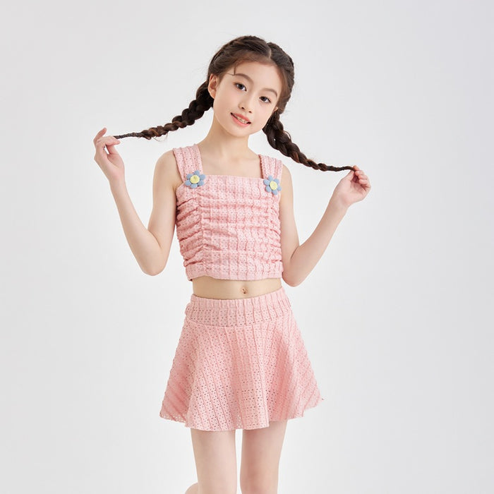 Wholesale New children's swimsuit, girls' and children's split princess skirt style mesh breathable swimsuit, hot spring beach swimsuit