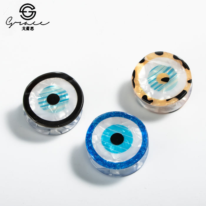 Wholesale Printed Imitation Acetic Acid Devil' s Eye Grabber Headband Hairpin Blue Eyes