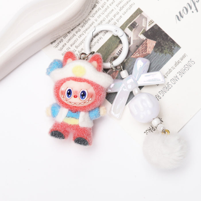 Wholesale Cute Resin Cartoon Flocked Keychain