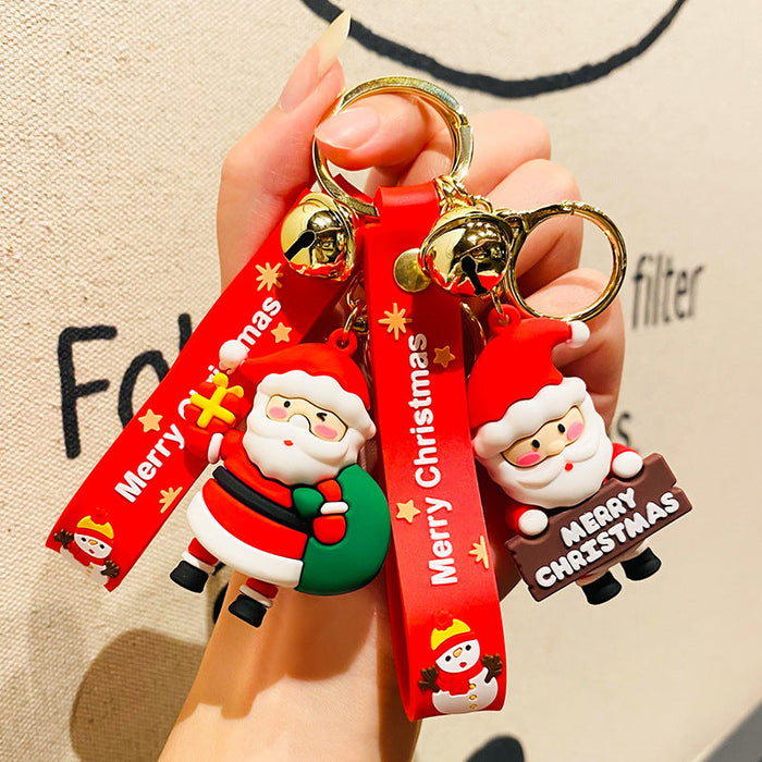 Wholesale Keychains PVC Hardware Cute Cartoon Santa Claus JDC-KC-XingZe002