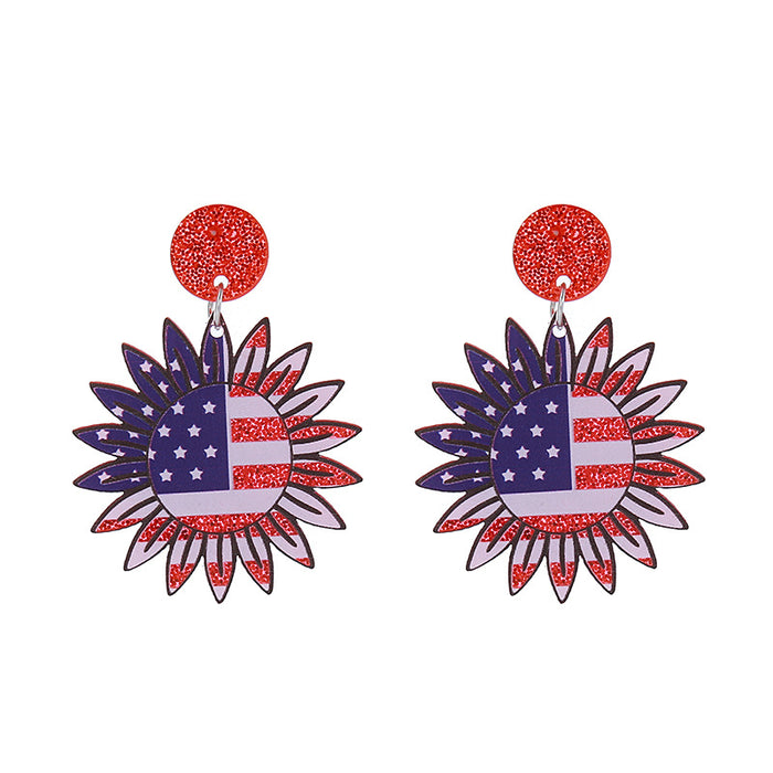 Wholesale Acrylic American Flag Earrings JDC-ES-ChouTteng014