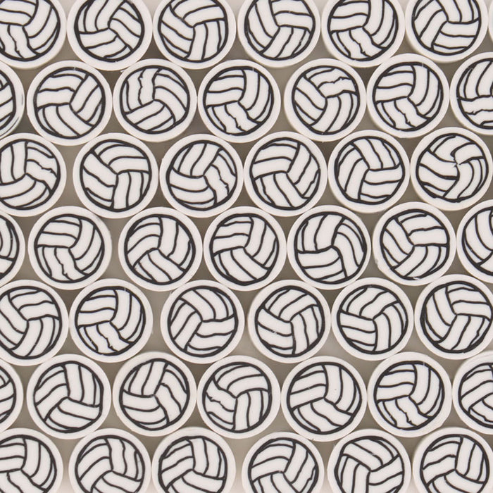 Wholesale 100PCS Polymer Clay Black and White Volleyball Loose Beads JDC-BDS-LiuXia009