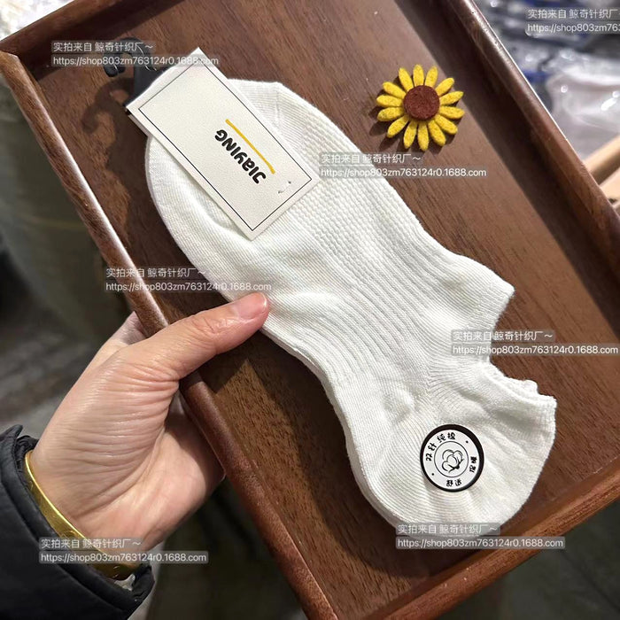Wholesale Combed cotton socks, thin, breathable, shallow mouth boat socks, anti odor and sweat absorbing short tube cotton socks