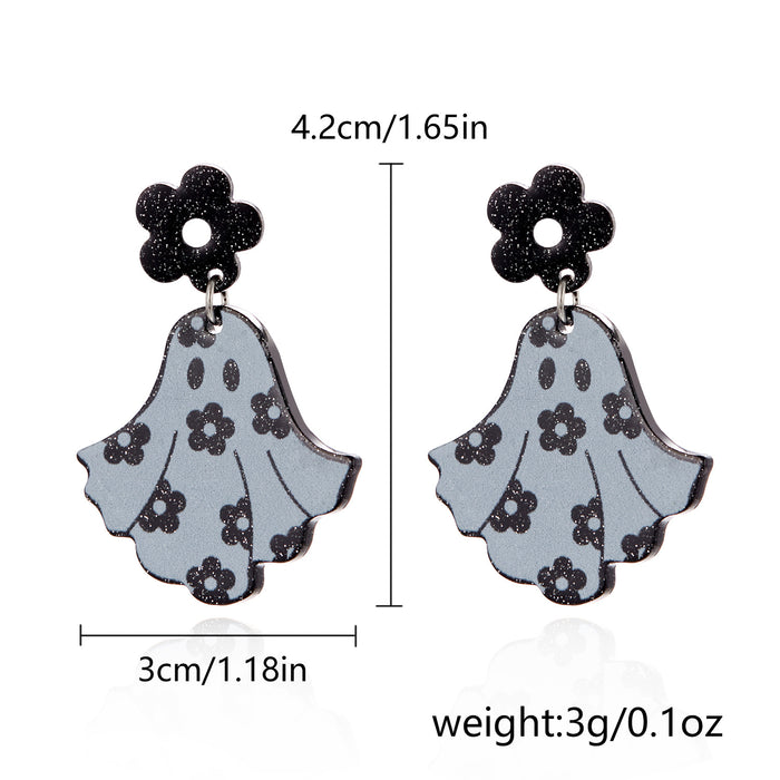Wholesale  Earrings for Women Niche All-match Design Pumpkin Head Ghost Acrylic Earrings