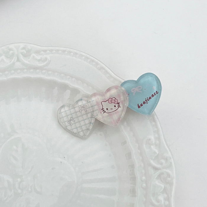 Wholesale Cute plaid cat oval hair clip