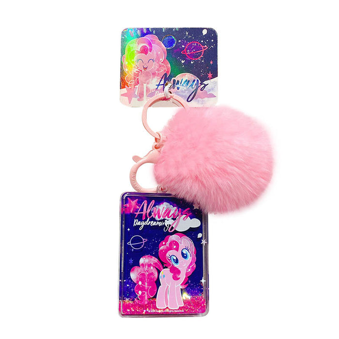 Wholesale Flowing sand acrylic keychain cartoon cute fur ball backpack pendant