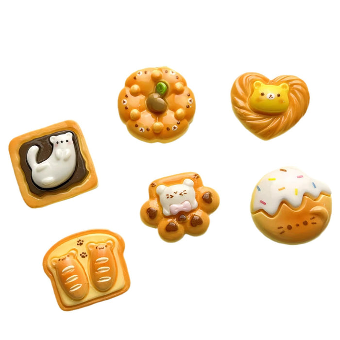 Wholesale Cartoon  Cat Bread Resin Accessories Handmade Cream Gel Hair Clip Accessories Headline Material Bag