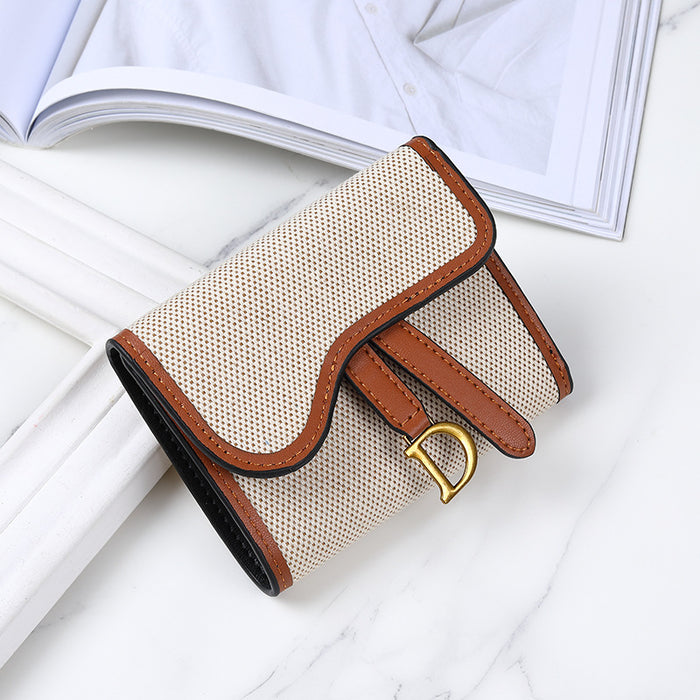 Wholesale Vintage Large Capacity D-clip Wallets Women's Long Stylish Multi-card Slot Tri-fold Handbags