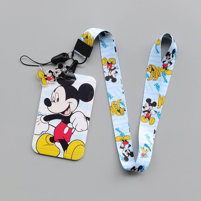 Wholesale Polyester Cartoon Print Card Holder With Lanyard For Student ID Work Badge Bus Card Everyday Resale