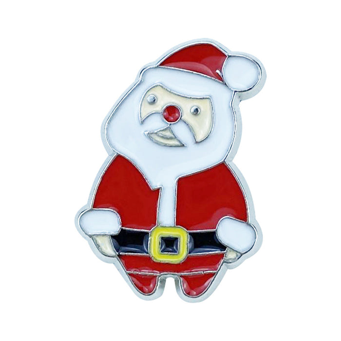Wholesale Christmas Cartoon Brooch Set Santa Reindeer Tree Bell Zinc Alloy Pins Chic Holiday Party Accessor MOQ≥2y