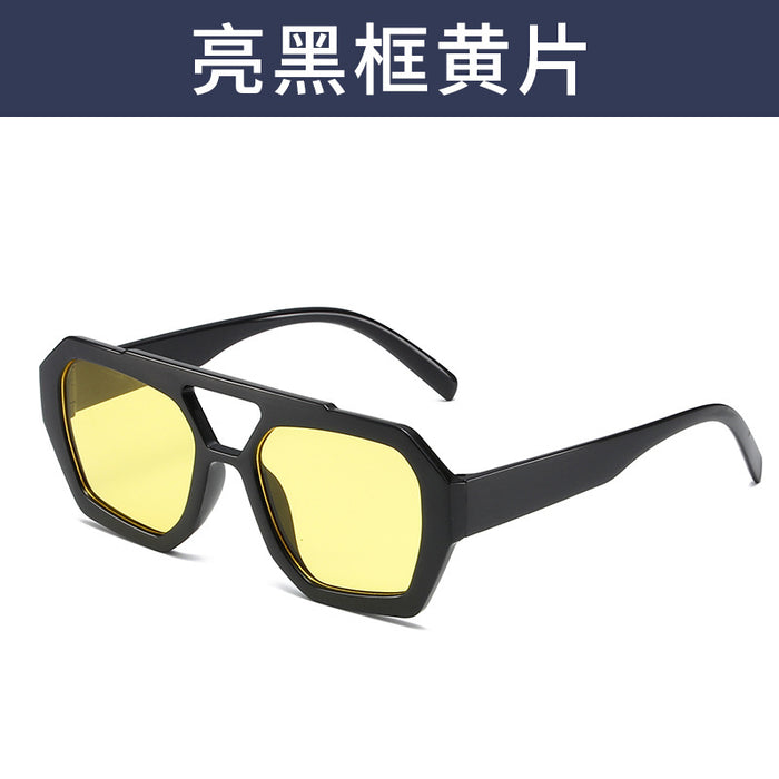 Wholesale Large frame polygonal sunglasses for women, fashionable and personalized sunglasses, internet famous retro street photography glasses