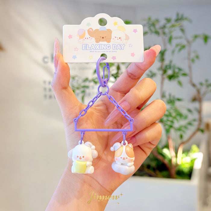Wholesale Little Sugar Bean Little Cat Little Dog Series PVC Keychain