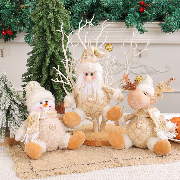 Wholesale  Snowman Doll Christmas Tree Pendant Christmas Elk Doll Window Scene Decoration Doll