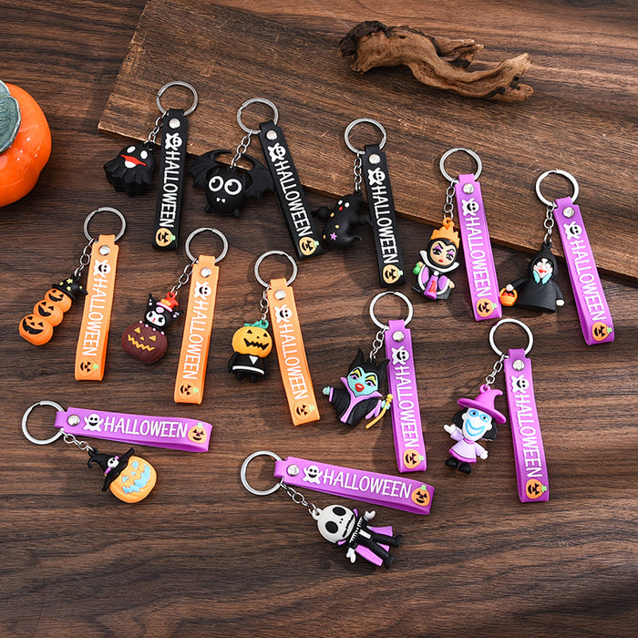 Wholesale  keychain trick-or-treating ghost pumpkin keychain  pendant chain skull ghost key chain