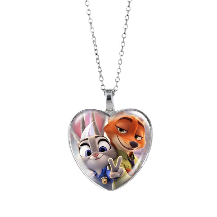 Wholesale Time Gem Heart Necklaces Pendant Sweater Chain Couple Gift