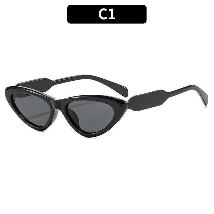 Wholesale Retro Cat Eye Sunglasses Small Frame Black Gray Lens UV400 Fashion Accessory