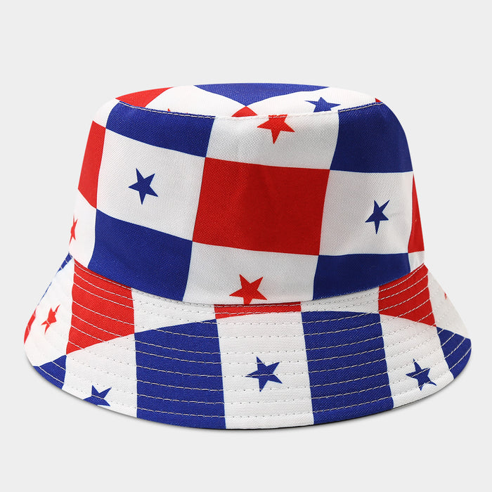 Wholesale Summer World Cup National Flags Pattern Double-Sided Bucket Fashionhat for Men and Women
