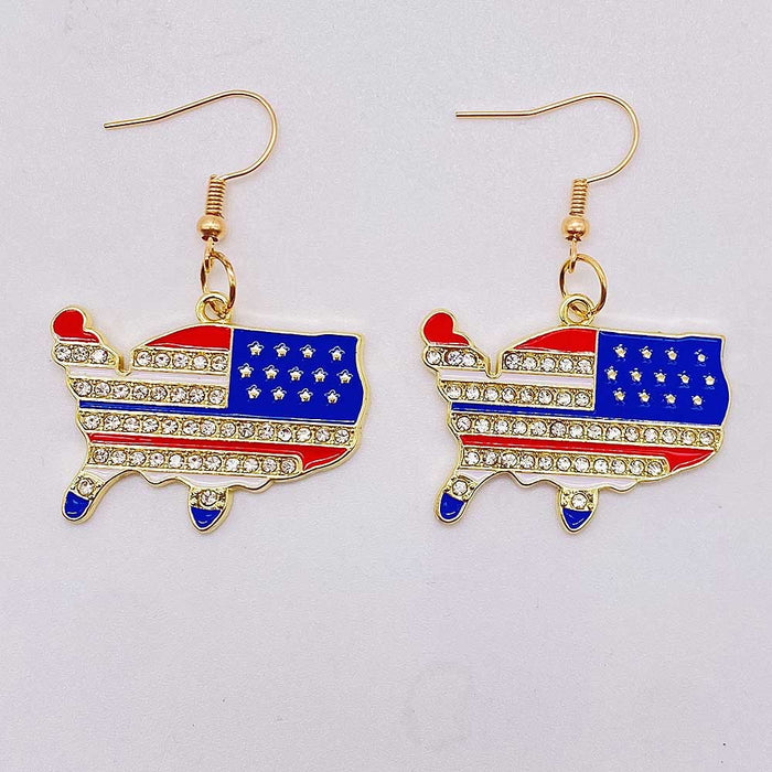Wholesale Independence Day Alloy Love Pendant Earrings JDC-ES-PuCi037