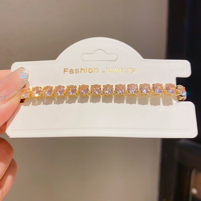 Wholesale Geometric Square Round Clasp Bracelet with Zircon Trendy Jewelry Accessory