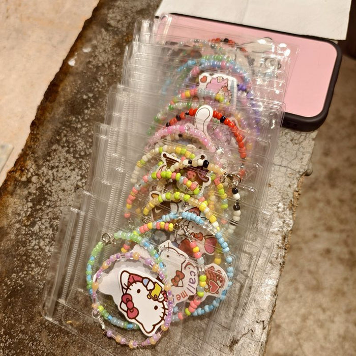 Wholesale Handmade colorful rice bead beach chain bracelet DIY finished bead string bracelet