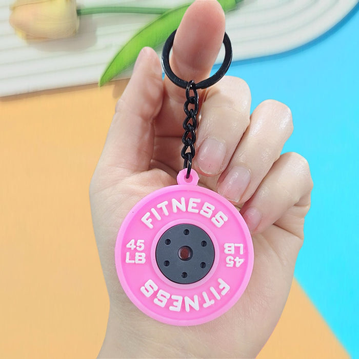 Wholesale Creative Fitness Barbell Keychain