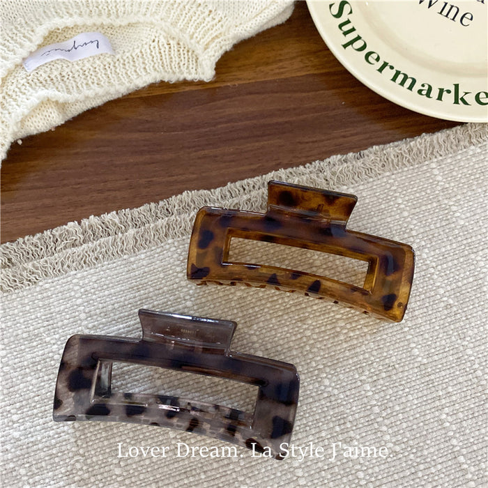 Wholesale Leopard print cross bow geometric hair clip, fashionable grip clip, versatile hair accessory