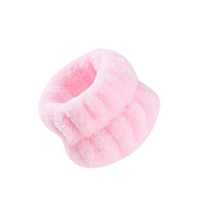 Wholesale Solid Color Plush Wristband Women' s Face Wash Wrist Waterproof Headb Flannel Sweat Wipe Bracelet