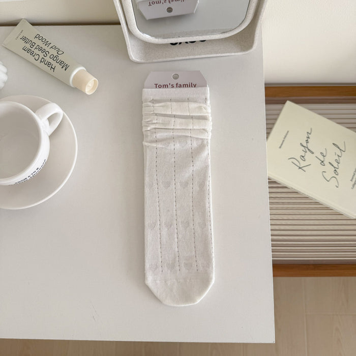 Wholesale Thin socks with boneless mesh stacking socks, mid tube socks