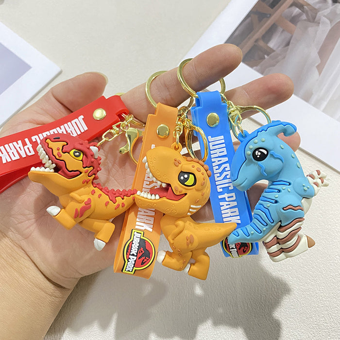 Wholesale Dinosaur keychain Tyrannosaurus Rex Triceratops cartoon doll car keychain small gift
