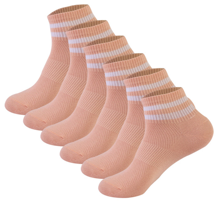 Wholesale Sports socks, thin mesh boat socks, striped short tube socks, breathable cotton socks