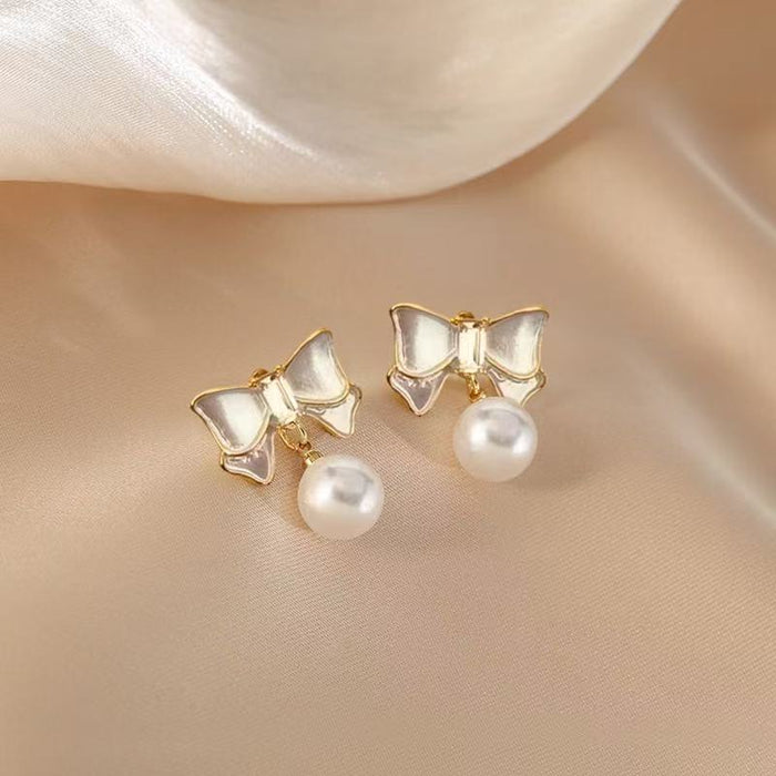 Wholesale Butterfly Knot Pearl Earrings, Light Luxury, High Grade, Multi Design, Earnail Earrings