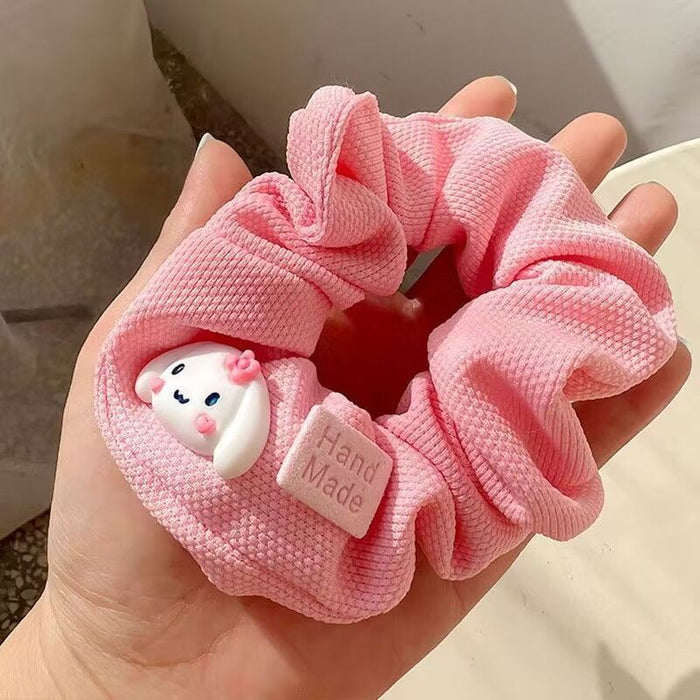 Wholesale Soft Cute Large Intestine Hair Ring Pink Sweet Girl Hair Rope Gentle Ponytail Ball Head Rope Hair Accessories JDC-HS-Wangl002