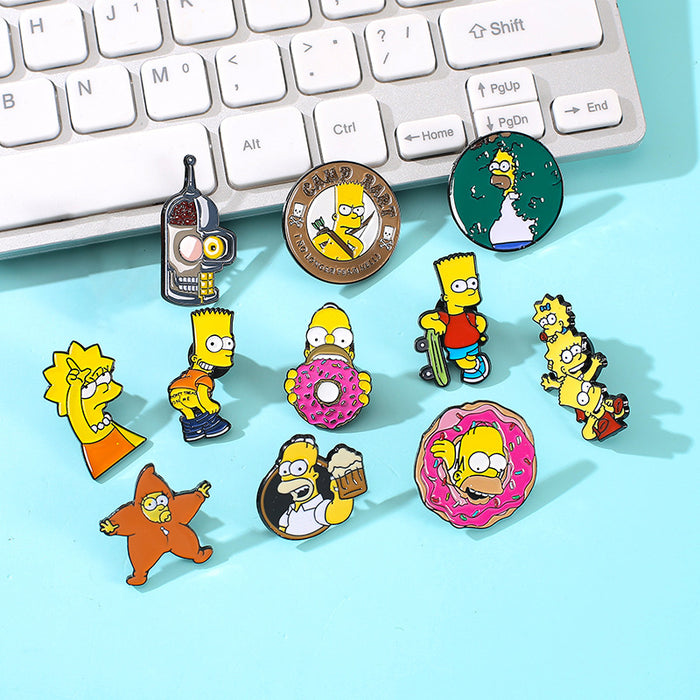 Wholesale Funny Family Cartoon Metal Brooch Pin Resale Gift Accessory