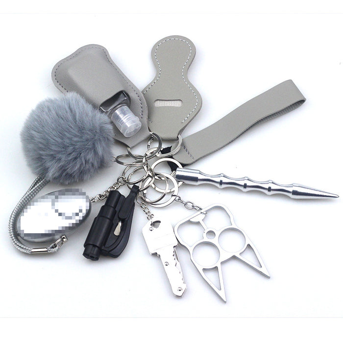 Wholesale Hand Sanitizer Bag Zinc Alloy Wrist Multi-function Keychain 10-piece Set JDC-KC-TouMS015