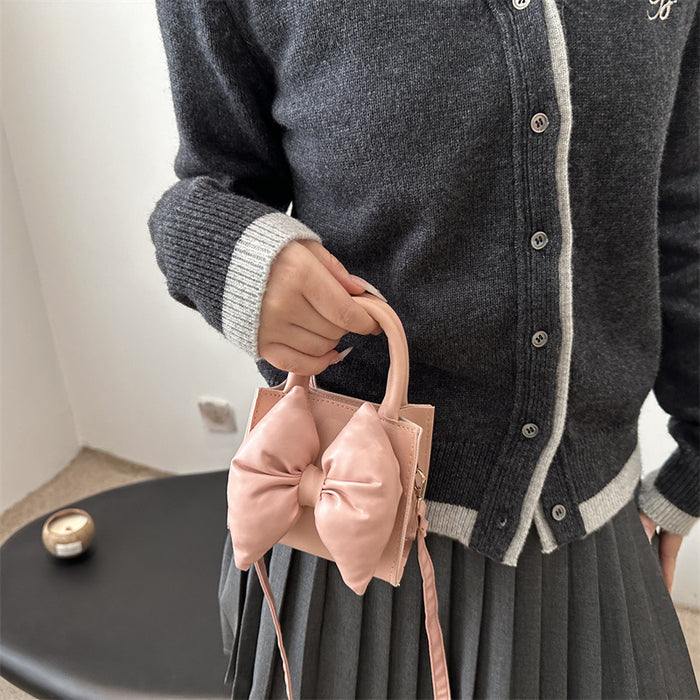 Wholesale Niche bow small bag, new mini hand-held small square bag, retro single shoulder crossbody bag