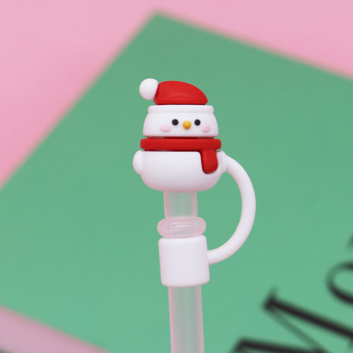 Wholesale Christmas 8MM Silicone Straw Caps JDC-SCR-MeiTeEr002