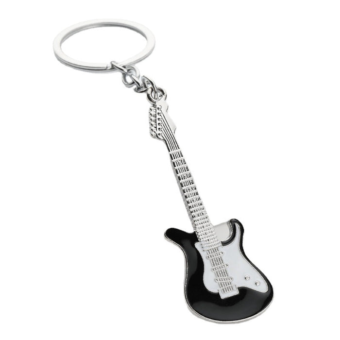 Wholesale Creative Musical Instrument Pendant Keychain Metal Painted Guitar Key Holder Office Culture Keychain Event Gift Bag Decoration