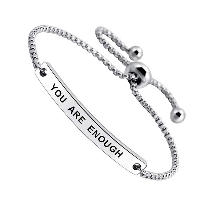 Wholesale Stainless steel bracelet with holiday lettering adjustable gift chain bracelet