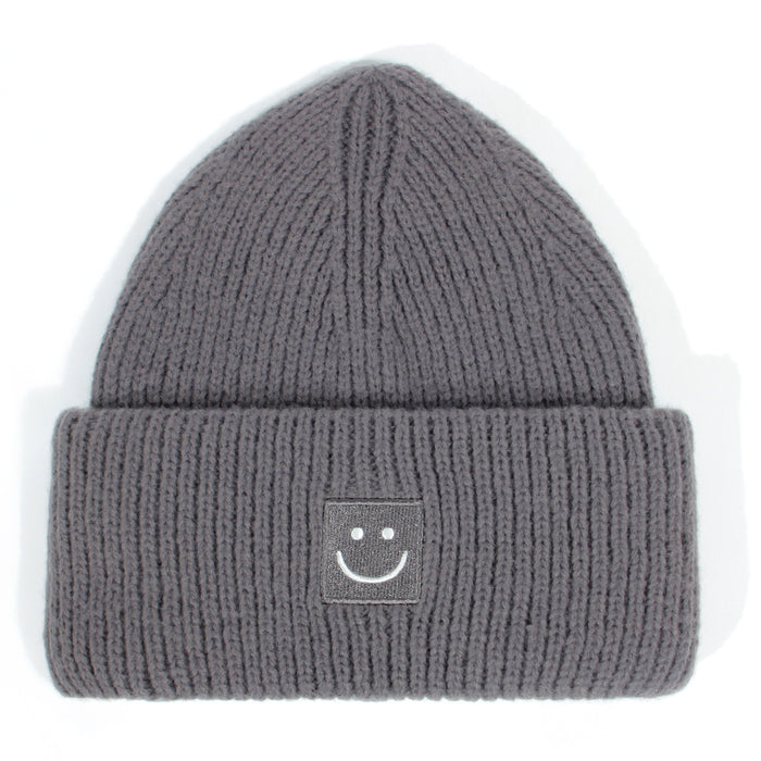 Wholesale Smiley Face Embroidery Acrylic Wool Knitted Hat JDC-FH-XiaMi011