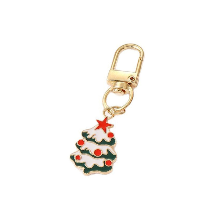 Wholesale Christmas Series Keychain Christmas Tree Alloy Oil Drop Pendant Creative Gift Christmas Decoration