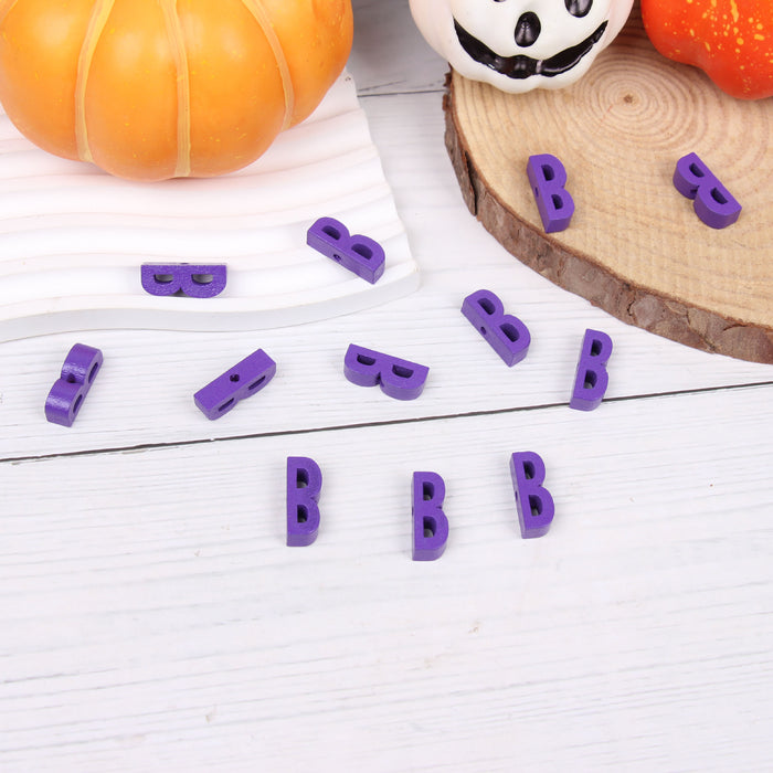 Wholesale 50PCS Halloween Ghost Face Hemp Rope DIY Tassel Wooden Beads JDC-BDS-TianYue013