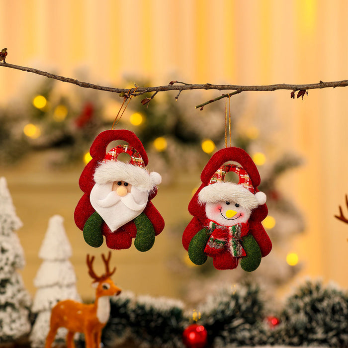 Wholesale Tree-Shaped Christmas Decorations, Christmas Tree Pendants, Christmas Fabric Doll Pendants, Christmas Doll Pendants