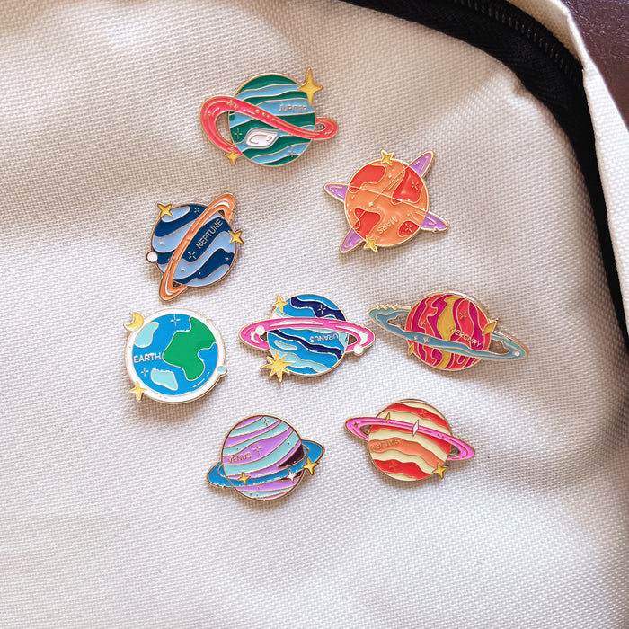 Wholesale Planet Series Eight Major Planets Metal Brooch