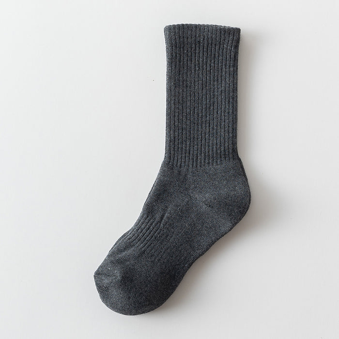 Wholesale Solid color high elastic looped socks for men and women, long socks for sports, cotton socks