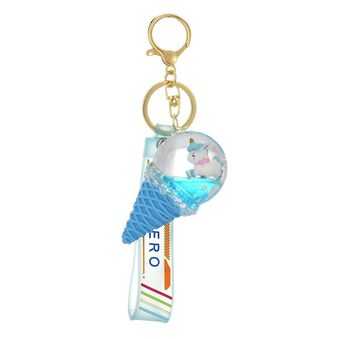 Wholesale Pendant Ice Cream Crystal Ball Quicksand Keychain