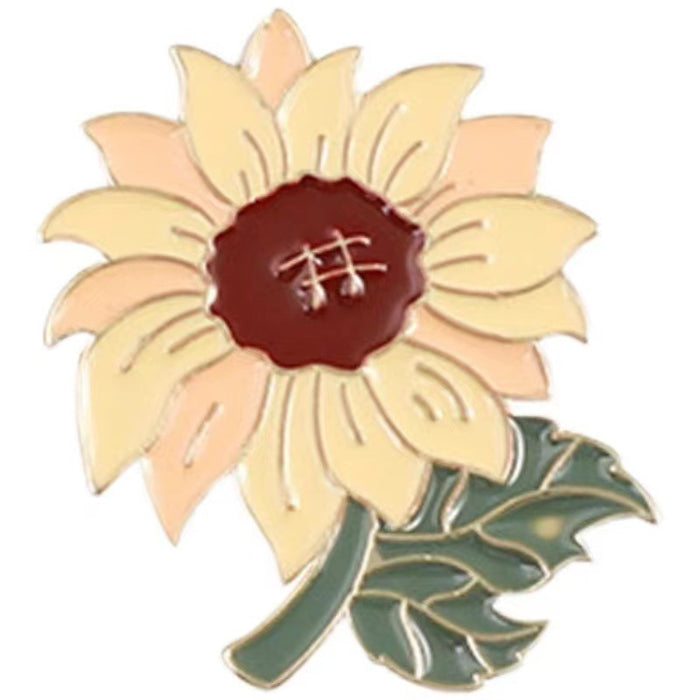 Wholesale Lily Sunflower Flower Brooch Cute Personalized Plant Badge Pin Badge Chest Badge Bag Decoration Creative Medal