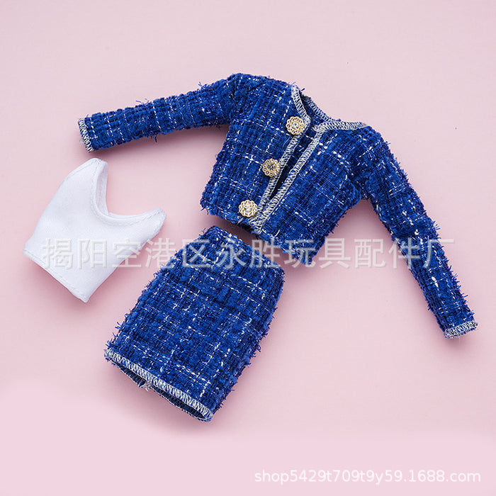 Wholesale doll clothing  coat skirt three-piece set