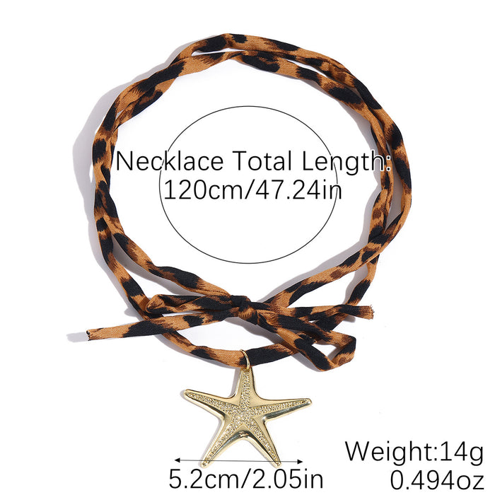 Wholesale Advanced leopard print necklace, fashionable and niche design, collarbone chain